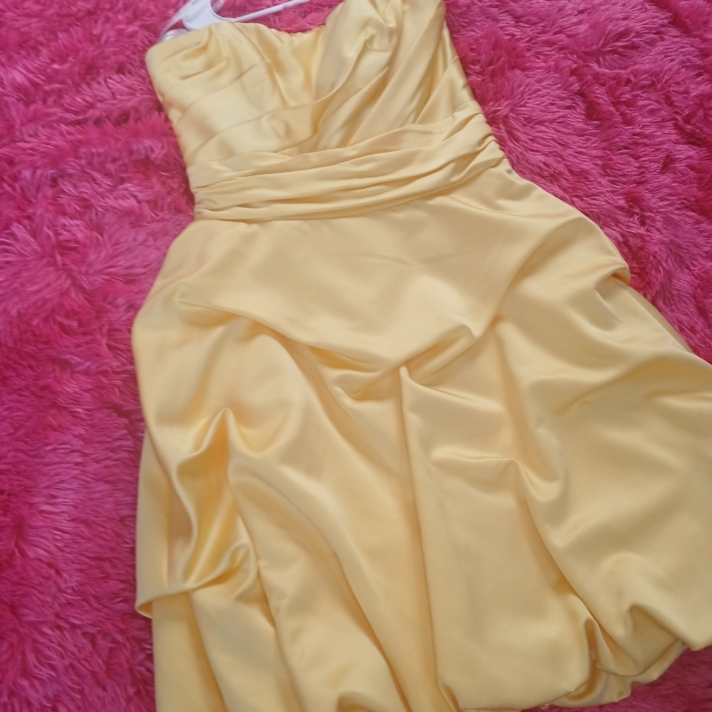 DAVID*S BRIDAL  Chic Strapless Gold Dress  SIZE 4 - Picture 4 of 6